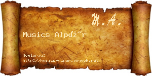 Musics Alpár névjegykártya